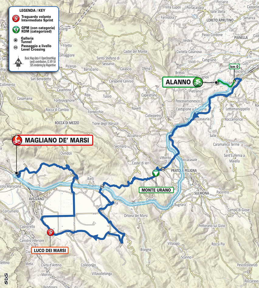 Planimetria/Map tappa 2 Il Giro d'Abruzzo 2024