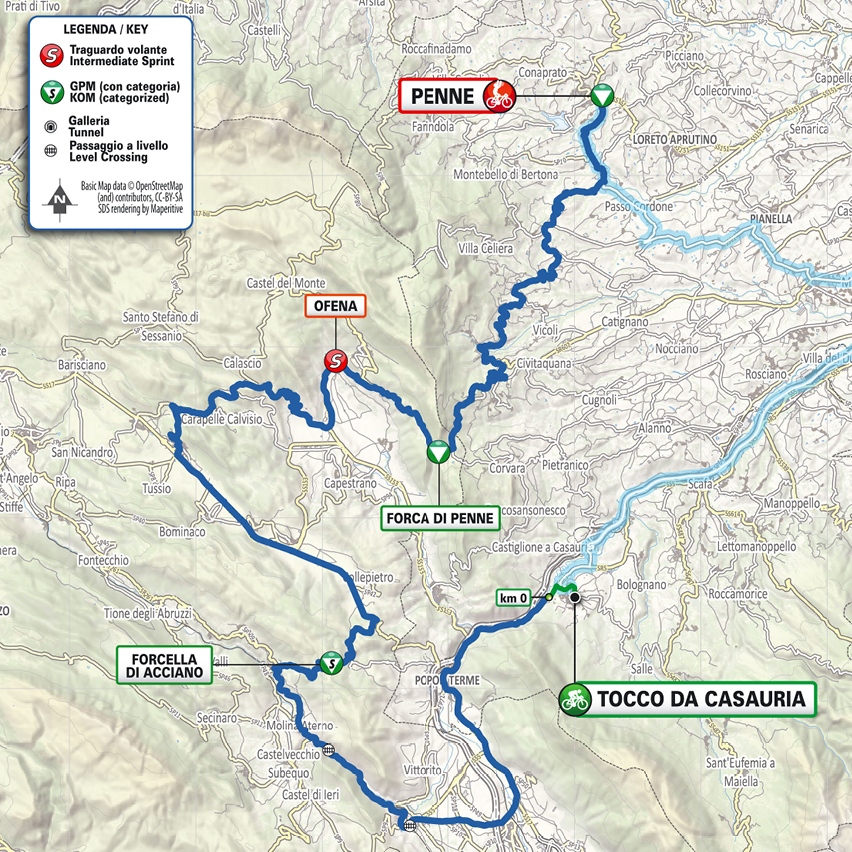 Planimetria/Map Tappa 2 Il Giro d'Abruzzo 2025