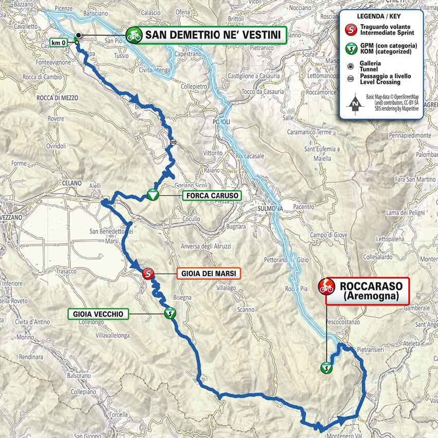 Planimetria/Map Tappa 3 Il Giro d'Abruzzo 2025